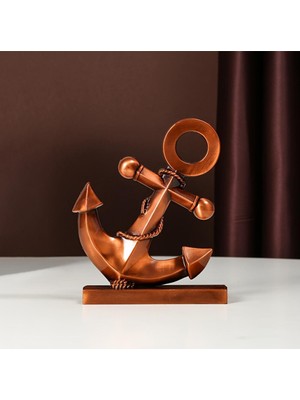 PremiumPort Vintage Metal Tekne Çapası Masa Üstü Biblo, Şık Dekorasyon Parçası