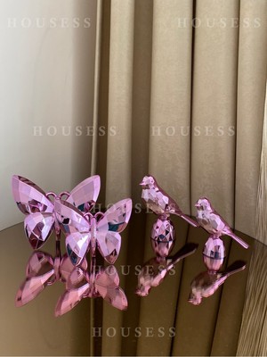 PremiumPort Mini Kelebek ve Kuş Biblo Çiftleri, Şık Dekorasyon Aksesuarları