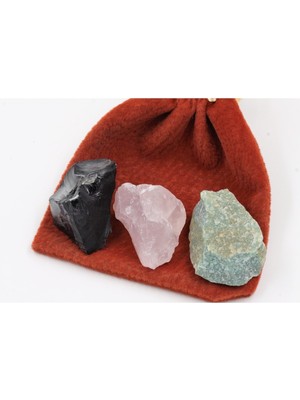 PremiumPort Doğal Taş Seti: Aventurin, Obsidyen, Pembe Kuvars, 25-35G, 3'lü