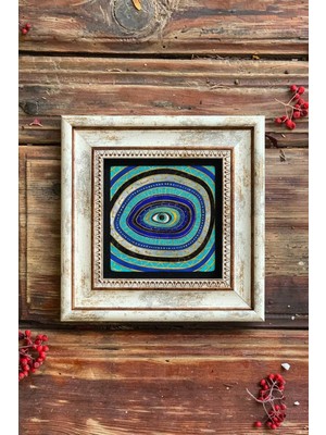 PremiumPort Şık Çerçeveli Taş Tablo 20X20 Cm, Modern Duvar Dekoru