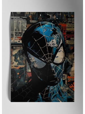 PremiumPort Parlak Metal Duvar Tablosu, Spiderman Tasarımı, Şık ve Modern Dekor
