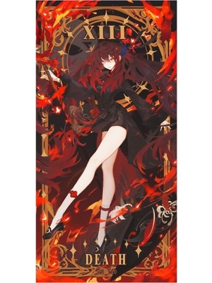 PremiumPort Genshin Etkisi Hu Tao Portre Ahşap Poster Dekorasyon Sanat Tablo