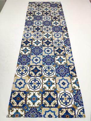 PremiumPort Şık Çini Desenli Runner, Ev Dekorasyonuna Zarif Dokunuş