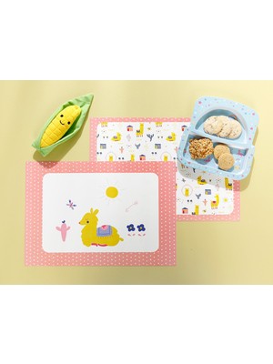 PremiumPort Lama 4'lü Amerikan Servis 42X29 cm Pembe Set