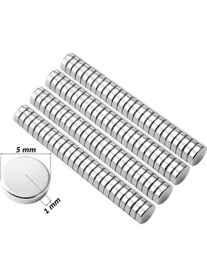 PremiumPort 50 Adet 5mm Çap Neodyum Mıknatıs, Güçlü ve Dayanıklı Paket