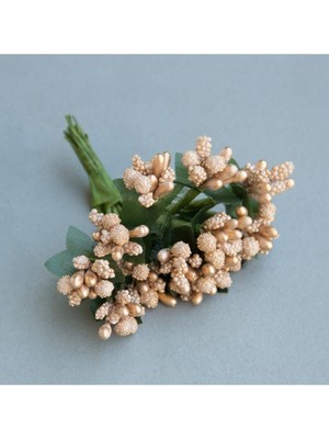 PremiumPort Yapay Çiçek 144 Parça Gold, Dekorasyon ve Masa Süsü Seti