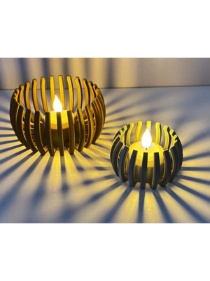 PremiumPort Şık Siyah Modern Mum Tutucu Seti - 2 Parça, Dekoratif Tasarım