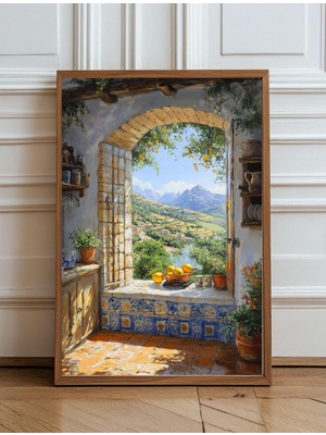 PremiumPort Ahşap Çerçeveli Oturma Odası, Salon ve Mutfak Için Şık Tablo