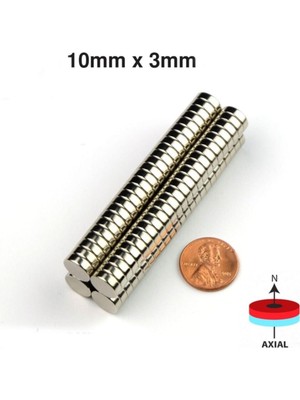 PremiumPort 25 Adet 10MM Çap 3mm Güçlü Yuvarlak Neodyum Mıknatıslar