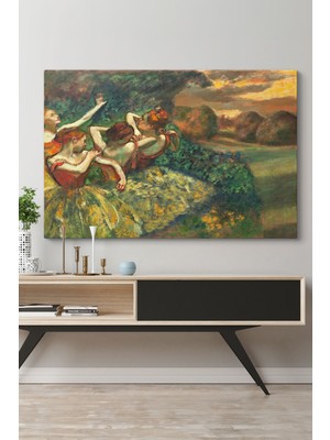 PremiumPort Şık Dört Dansçı Tablosu, Zarif Duvar Dekorasyonu, Sanat Eseri