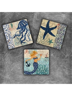 PremiumPort Doğal Taş Magnet Seti - 3'lü, Şık ve Enerji Dolu Dekorasyon Parçası