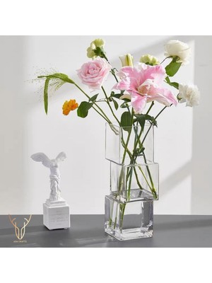 PremiumPort Şeffaf Cam Vazo, Modern Tasarım, Şık Dekoratif Ürün