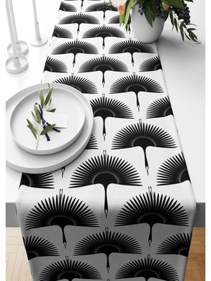 PremiumPort Runner Stork Desenli Süet Dokuma 140X40 Cm, Şık ve Dayanıklı Tasarım