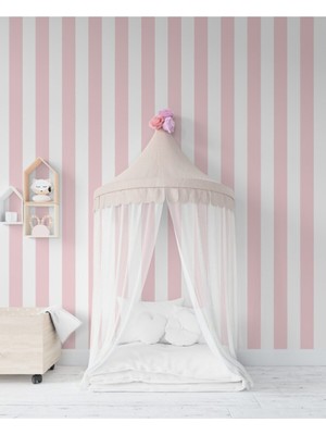 PremiumPort Pembe Çizgili Duvar Kağıdı 5m², Modern ve Şık Dekorasyon Alternatifi