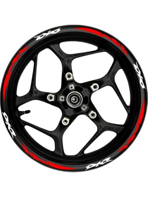 Dio Uyumlu Jant Sticker Seti - Yüksek Yapışkanlı Motosiklet Jant Şeridi (Sağ-Sol Komple) beyaz kırmızı