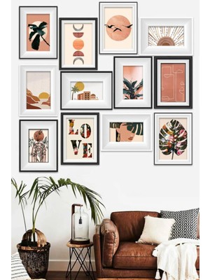 PremiumPort 12 Parça Mdf Tablo Seti, Ev ve Ofis Dekoru Için Şık Seçenek