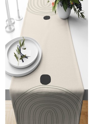 PremiumPort Runner Desenli Süet Dokuma, 140X40 Cm, Şık ve Dayanıklı Dekoratif Ürün