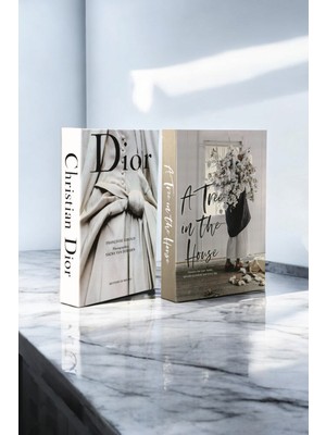 PremiumPort Iki Parça Ağaç ve Gelinlik Temalı Dekoratif Kitap Kutusu Seti