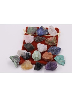 PremiumPort Doğal Taş Ham Kütle Seti, 15-25G, 17'li, Işlenmemiş, Doğal Görünüm