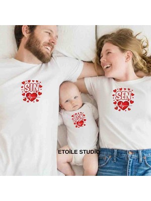 Etoile Studio Aşk-Sın-Sen Aile T-Shirt Kombini Sevgiler Günü