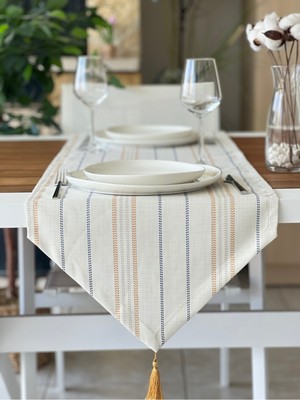 PremiumPort Yeni Sezon Bordür Desenli Runner Örtüsü, Şık ve Dayanıklı Tasarım