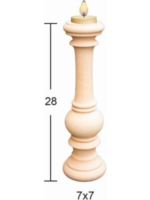 PremiumPort El Işçiliği Ahşap Şamdan, Zarif ve Doğal Dekorasyon Parçası
