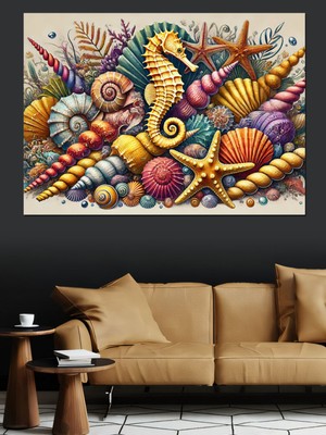 PremiumPort Denizatı Temalı Dekoratif Kanvas ve Mdf Ahşap Tablo, Şık Ev Dekoru