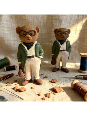 PremiumPort El Yapımı Teddy Bear Koleksiyonu Dekoratif Biblolar, Zarif ve Şık Tasarım