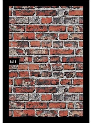 PremiumPort Kırmızı Taş Tuğla Desenli Duvar Kağıdı, Şık ve Sıcak Atmosfer Sağlar