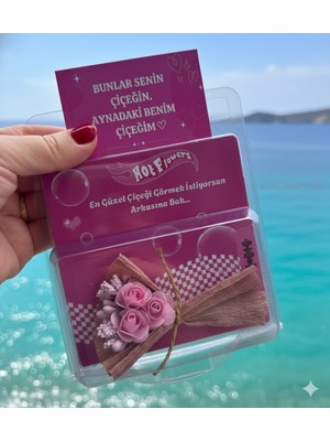 PremiumPort Sevgililer Gününe Özel Flow Flowers Mini Buket Aynalı Çiçek Hediye