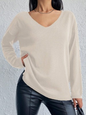 Egecen Kadın Uzun Kollu V Yaka Triko Bluz