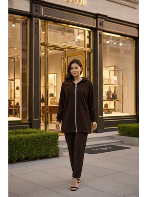 Avakado Taş Işlemeli Alt Üst Ikili Takım