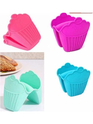 Fırın Eldiveni Silikon Kaymaz Su Geçirmez Yanmaz Silikon Eldiven