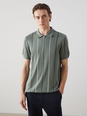 Lc Waikiki Yeni Sezon Polo Yaka Kısa Kollu Çizgili Erkek Triko Kazak