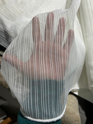 Ünverler Perde Sudem Prestige Seri Çizgili Desen Tül - 3 Metre - Sık Pile 1/3