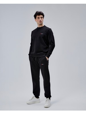 Moon Cover Mooncover Erkek Double Face Pike Eşofman Takımı – Nakış Detaylı Siyah