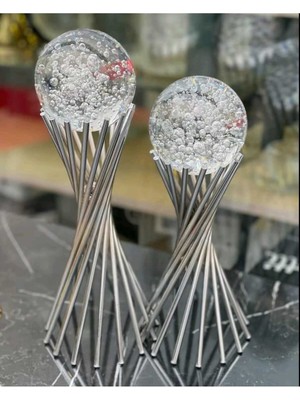 PremiumPort Iki Parça Küre Çapraz Ayak Seti, 25CM ve 30CM, Dekoratif ve Şık Tasarım