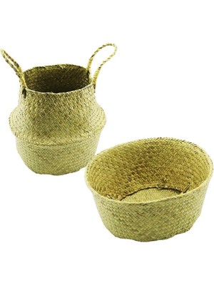Ankaverse 2ın1: Kulplu - Kulpsuz Hasır Organizer Sepet Ç: 33---25CMY:15-30CM (5286)