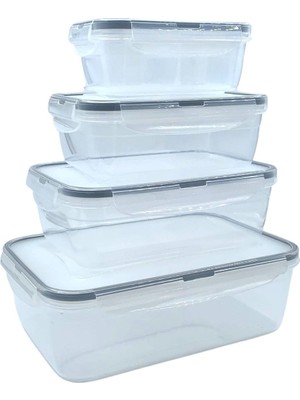 Ankaverse 4'lü Iç Içe Sızdırmaz Contalı Kilitli Kapaklı Plastik Erzak Saklama Kapları LC315 (5286)