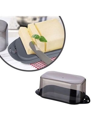 Ankaverse® Kilitli Plastik Kapaklı Kahvaltılık Tereyağlık Peynirlik Erzak Saklama Kabı AP-9428