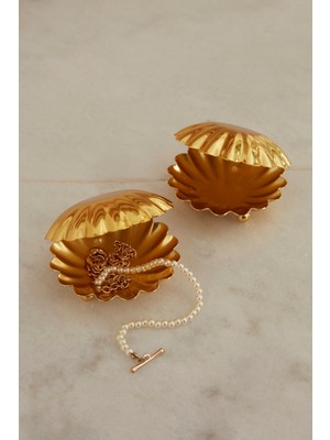 PremiumPort Şık Gold Dekoratif Obje Çift Paketi, Ev ve Ofis Için Zarif Süsleme