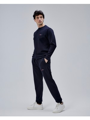 Moon Cover Mooncover Erkek Double Face Pike Eşofman Takımı – Nakış Detaylı Lacivert