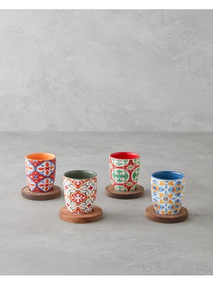 English Home Sorrel Fincan 8 Parça 4 Kişilik Renkli Stoneware Malzeme ile Şık Sunum
