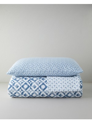 English Home Symetra Kolay Ütülenir Tek Kişilik Nevresim Takımı 160X220 cm Mavi
