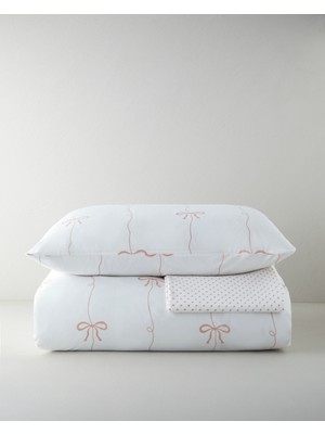 English Home Pretty Charm Kolay Ütülenir Çarşaflı Tek Kişilik Nevresim Takımı 160x220 cm Pudra