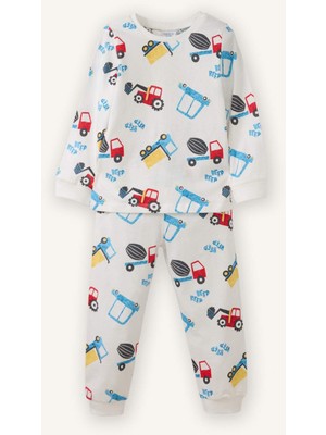 DeFacto %100 Pamuklu Desenli Beli Lastikli Pijama Takımı Erkek Bebek G7132A526SP