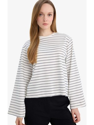 DeFacto Regular Fit Bisiklet Yaka Uzun Kollu TUNIK G0378AX26SP