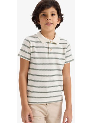 DeFacto Polo Yaka Çizgili Tişört Erkek Çocuk G6731A826SM