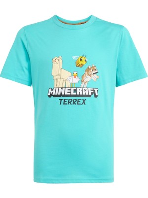 AJZ3588 Adidas Minecraft Terrex Tee &amp;ccedil;ocuk T-Shirt Turkuaz