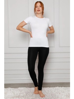 İlkyaz Fashion Penye Likralı Tayt Siyah